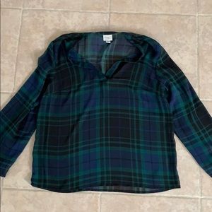 Sheer plaid blouse